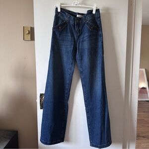 Y2K Dark blue low-rise denim straight leg jeans